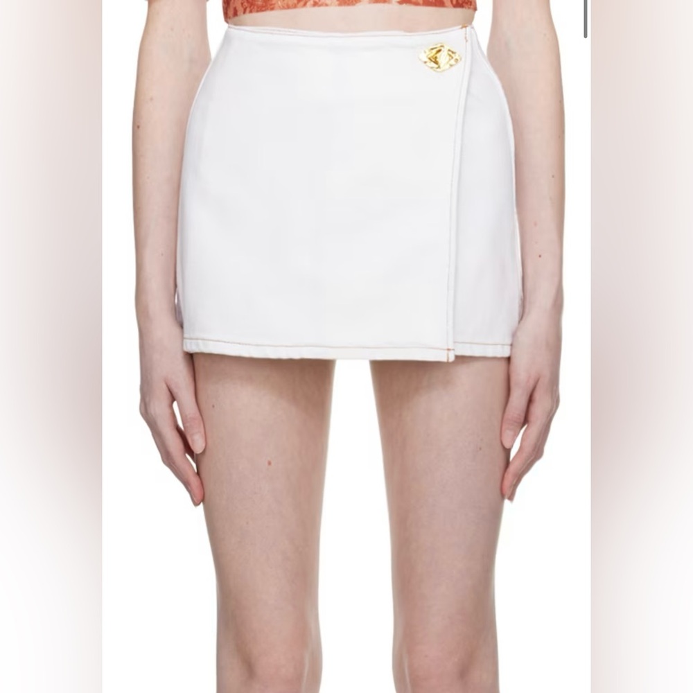 Ganni Cream Mini Skirt